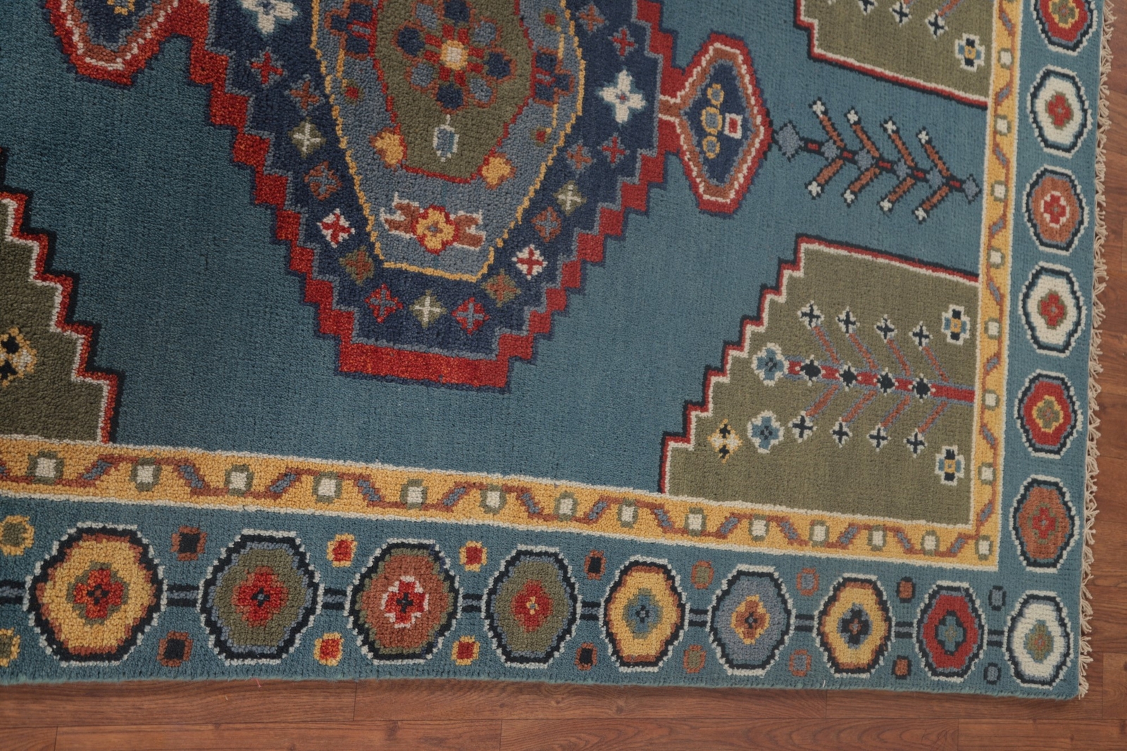 Vibrant Kazak Room Size Rug Handmade Tradition Geometric Patterns Wool 4×6 ft
