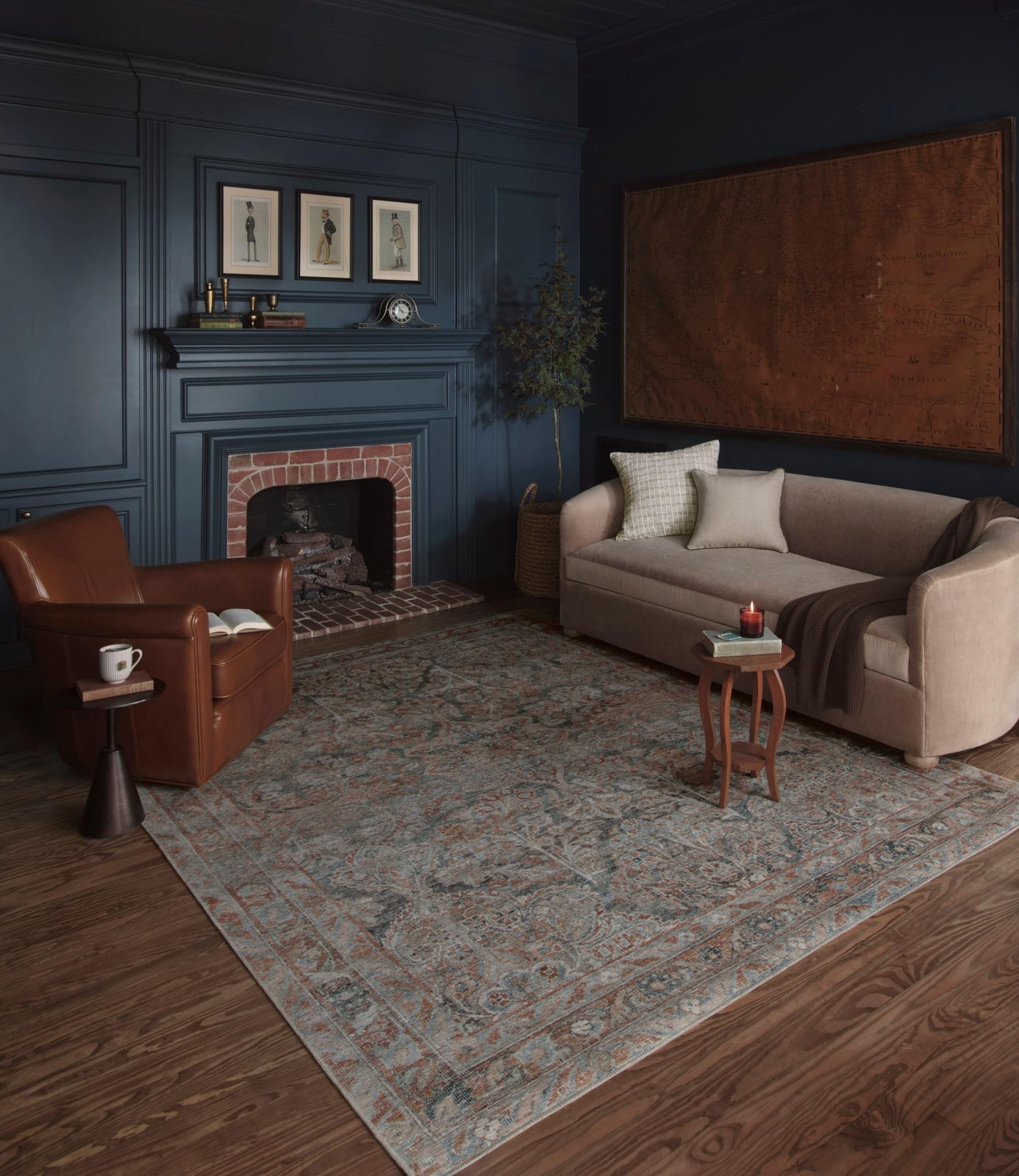 Loloi Magnolia Home Lenna Collection LEA-02 Ocean/Apricot 5’x7’6″ Area Rug
