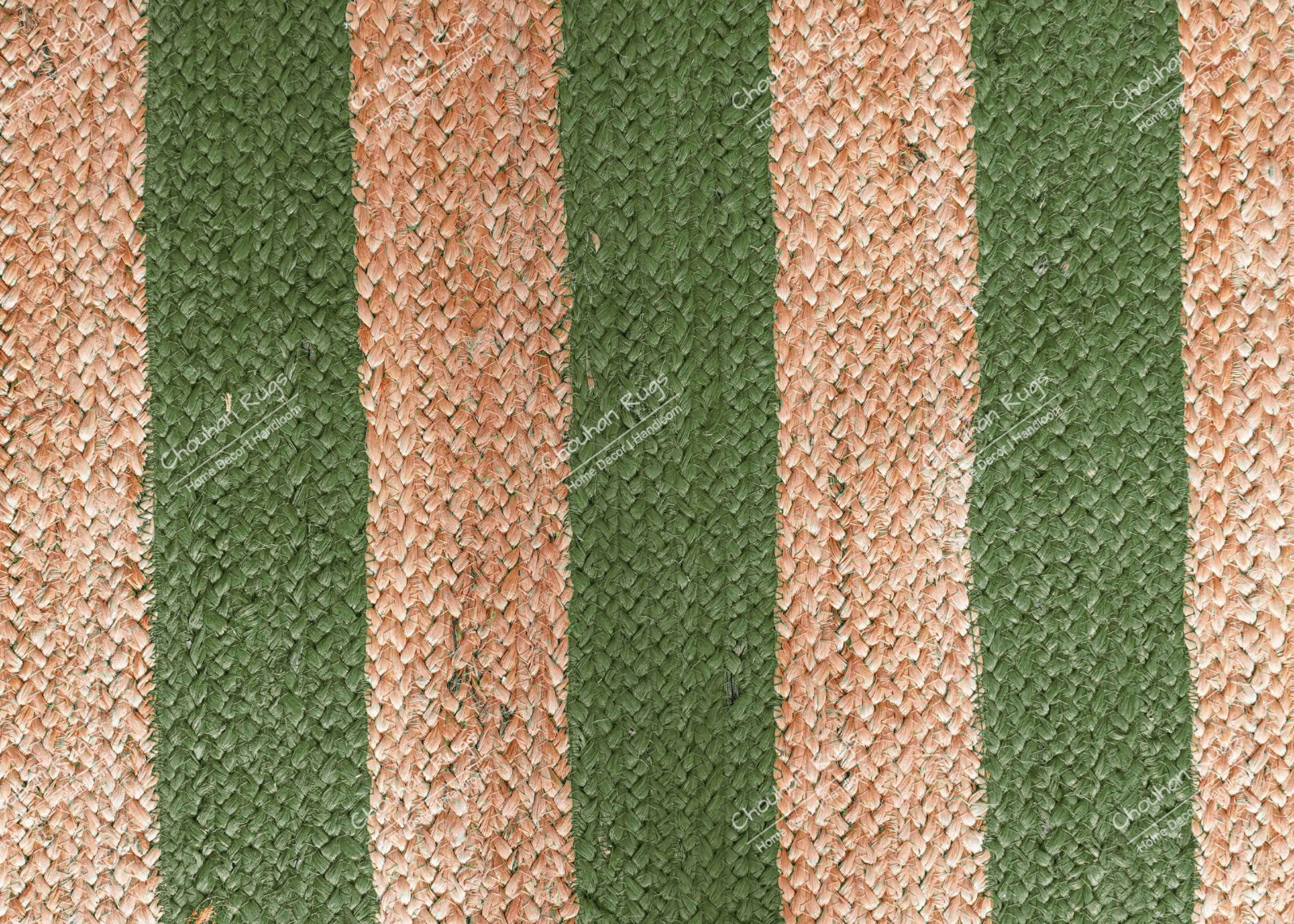 Natural With Dark Green Stripes Jute rug home and living Eco Friendly rug