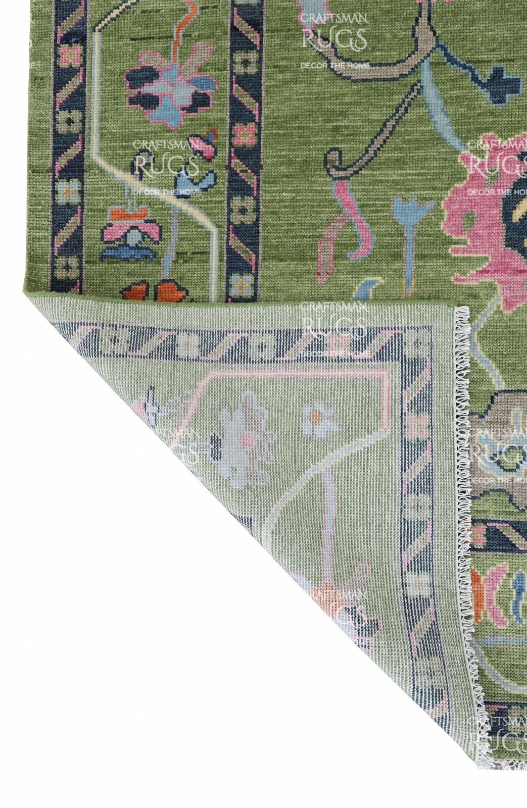 Green Oushak Hand Knotted 4×6, 5×8, 6×9, 8×10, 9×12, 10×14, 12×15 Wool Area Rug