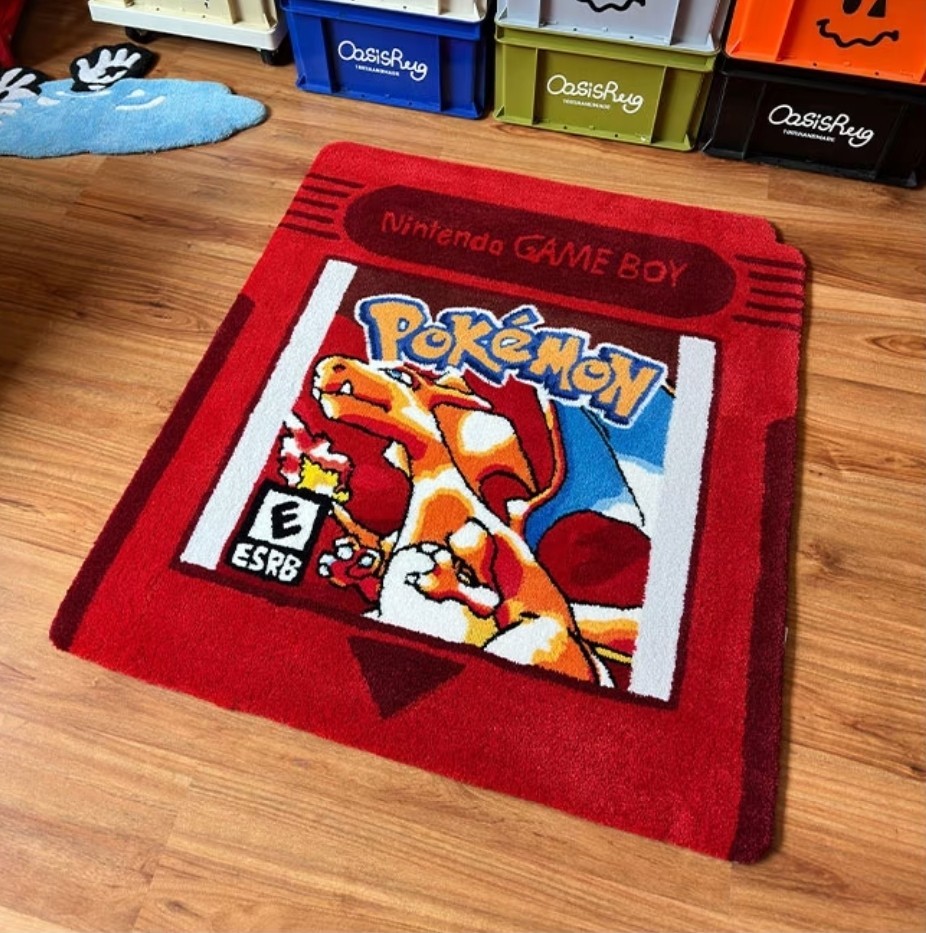 Pokemon Charizard Rug Hand Tufted 100% Acrylic Wool Handmade Area Carpet Bedroom