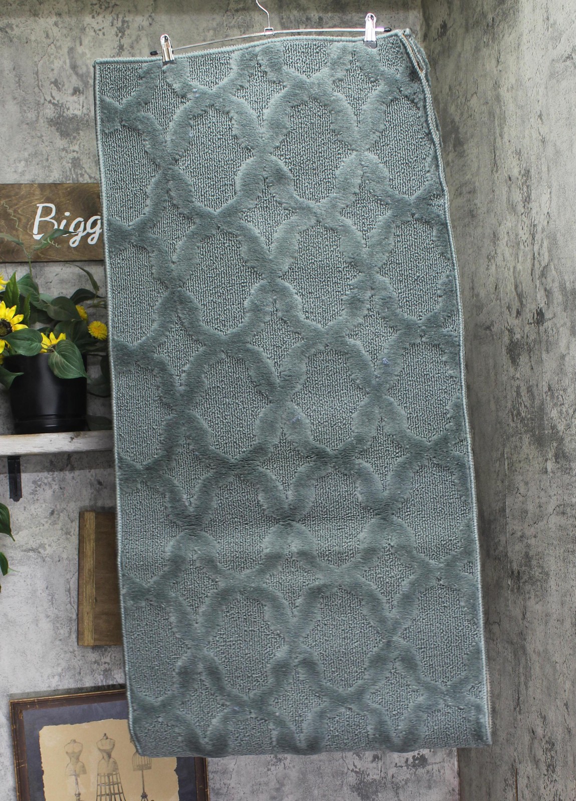 Garland Rug Rectangle Runner Area Rug Non Skid Back Seafoam Gray Green 2′ x 8′
