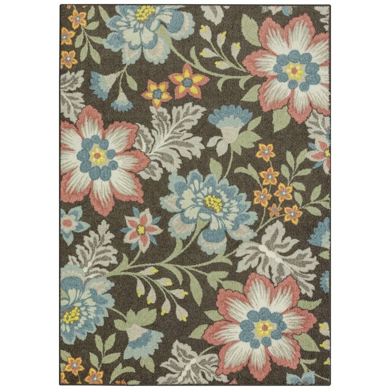 Floral Loop Indoor Area Rug Non-Slip Skid-Resistant Stain Fade Resistant New