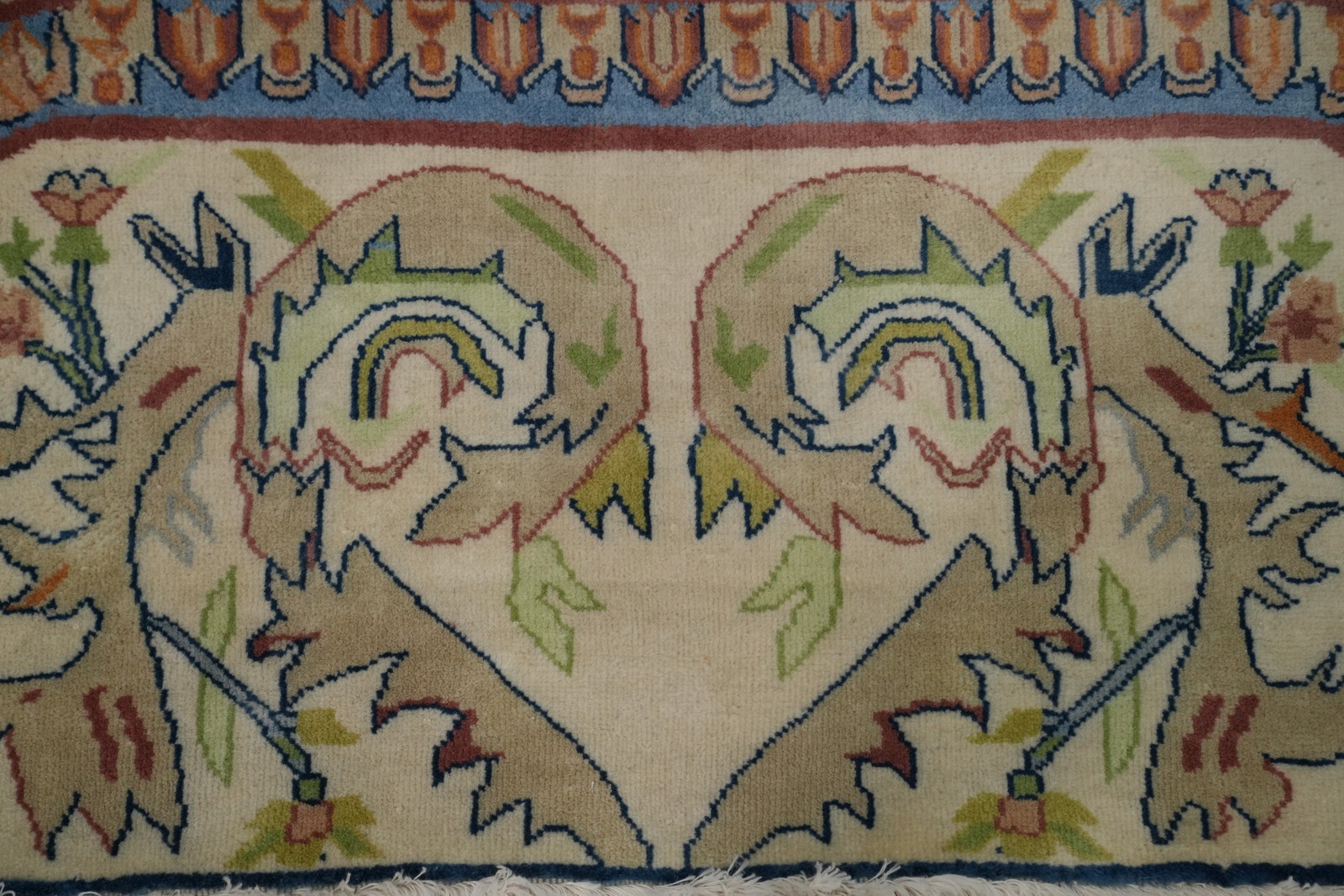 Handmade Vegetable Dye Traditional Wool Victorian Style Aubusson Area Rug 9×12