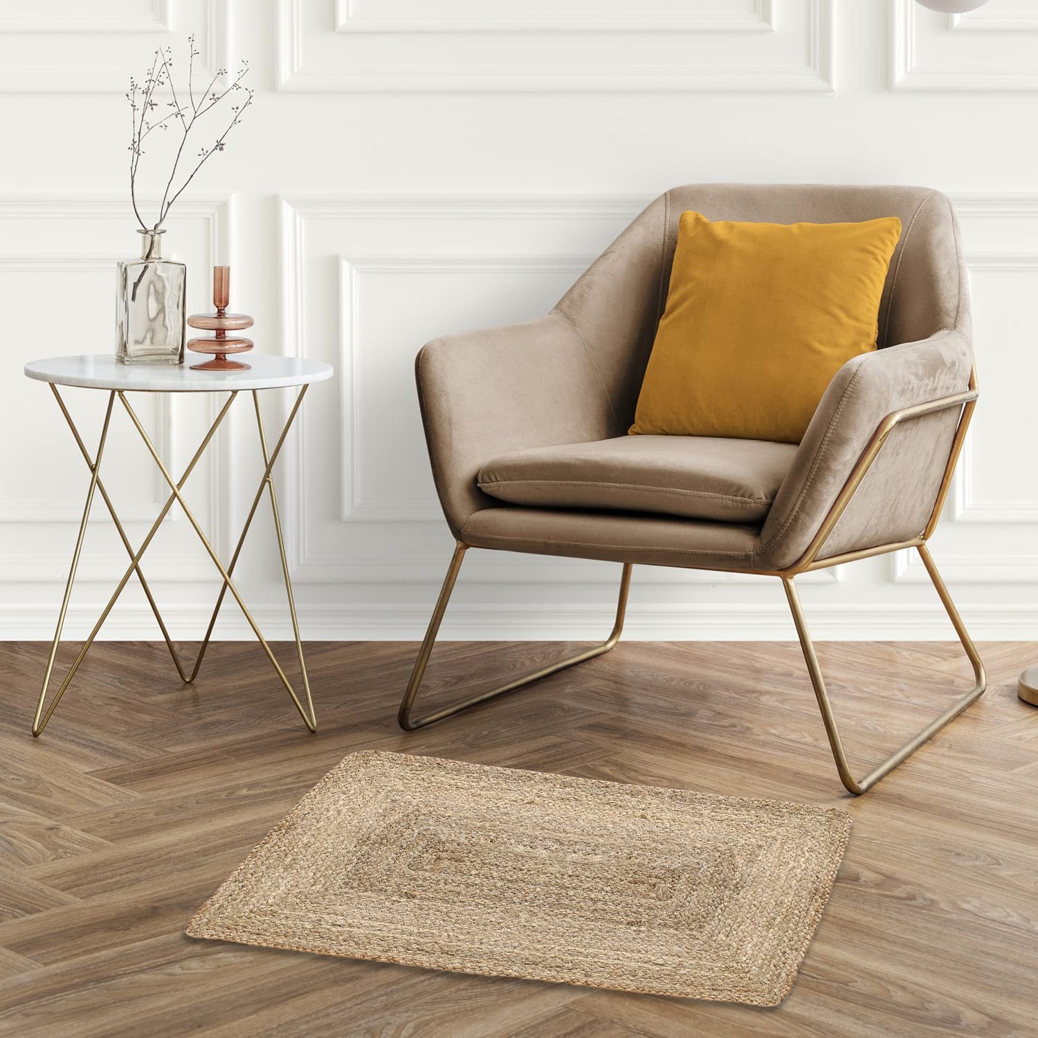 Jute Cotton Rag Rug 2X3′ | Hand Woven Rug | Living Room Rugs | Kitchen Rugs |…