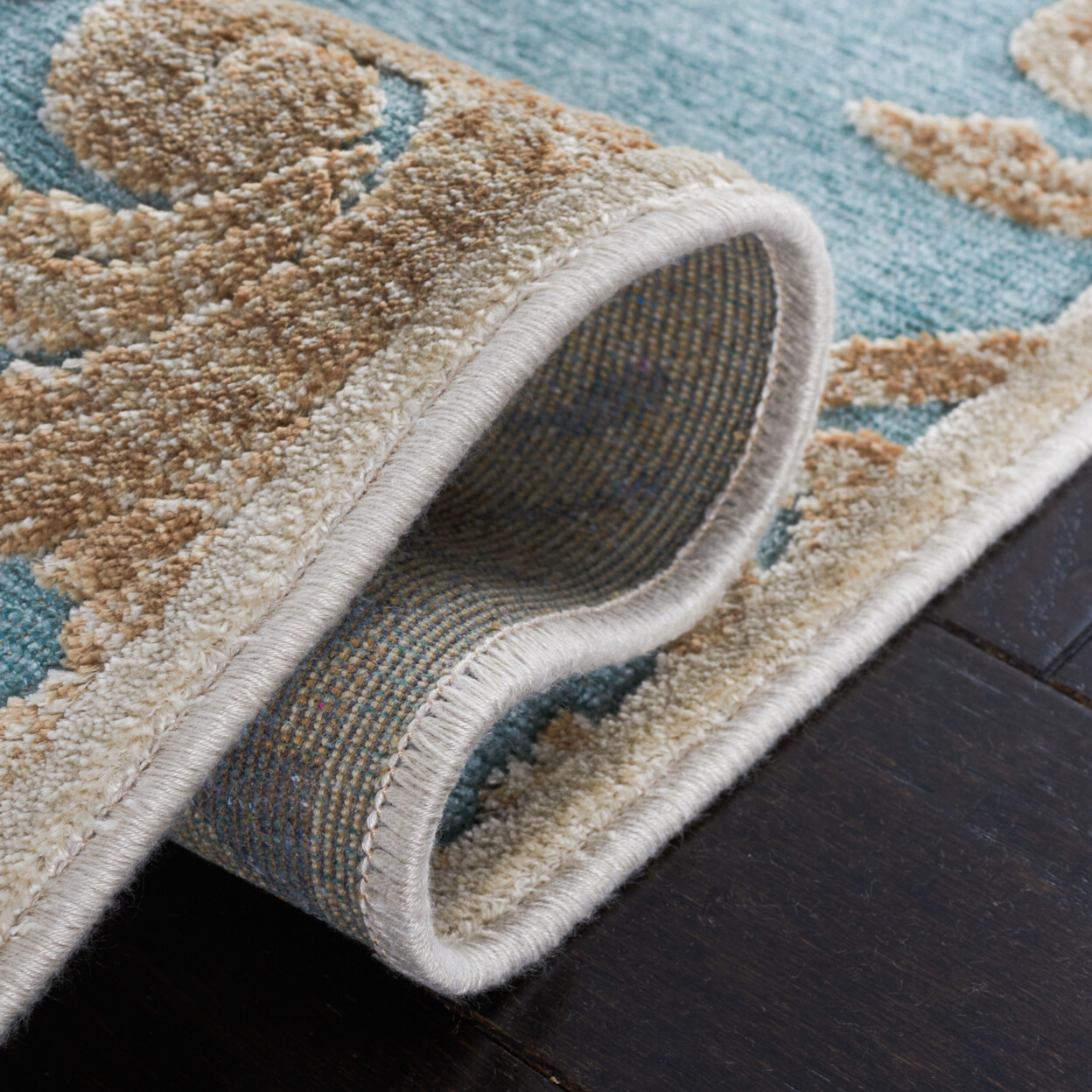 SAFAVIEH Paradise Collection PAR348-3470 Stone / Aqua Rug