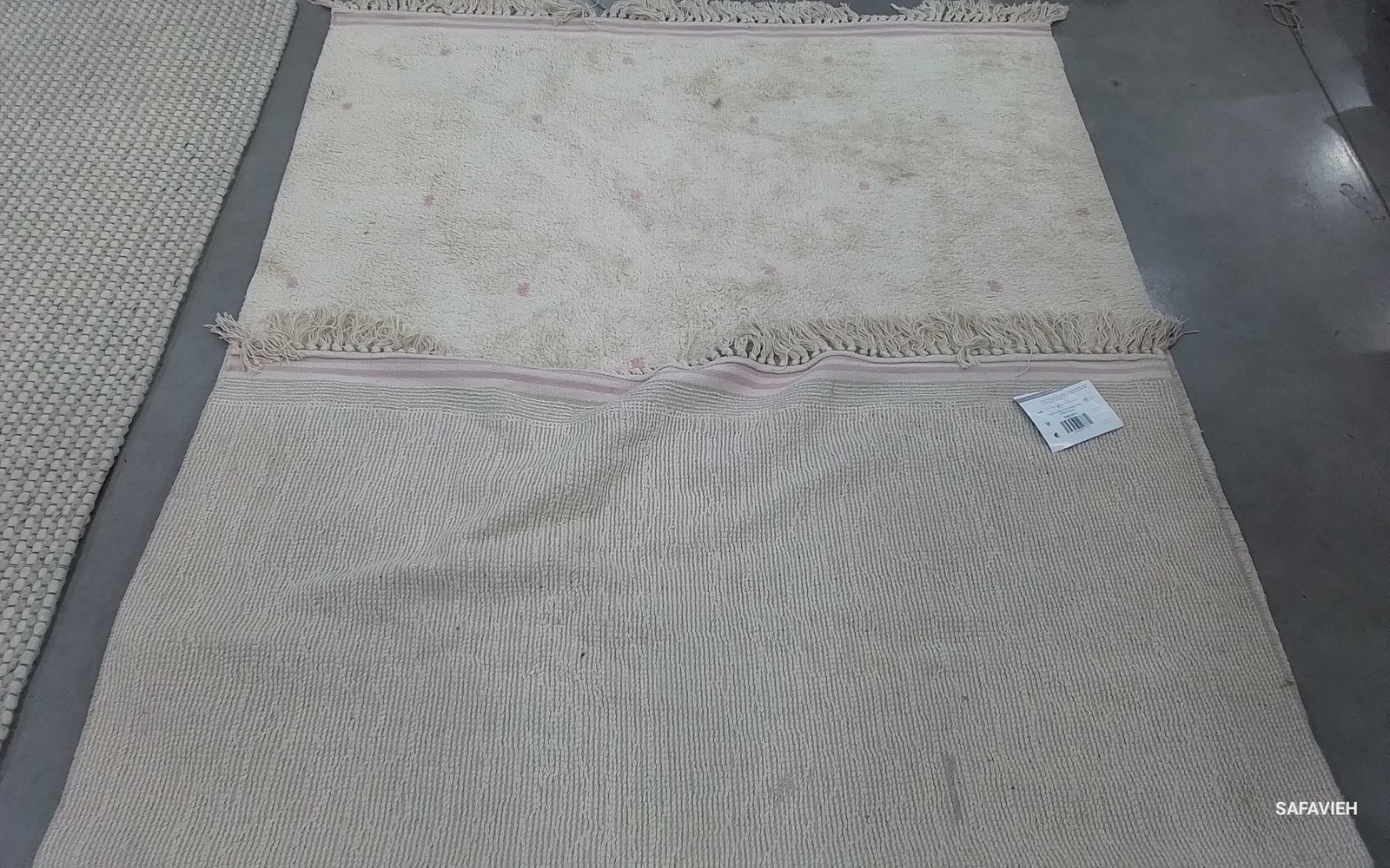 IVORY / PINK 5′-0″ x 8′-0″ Back Stain Rug, Reduced Price 1172803936 ECR212U-5