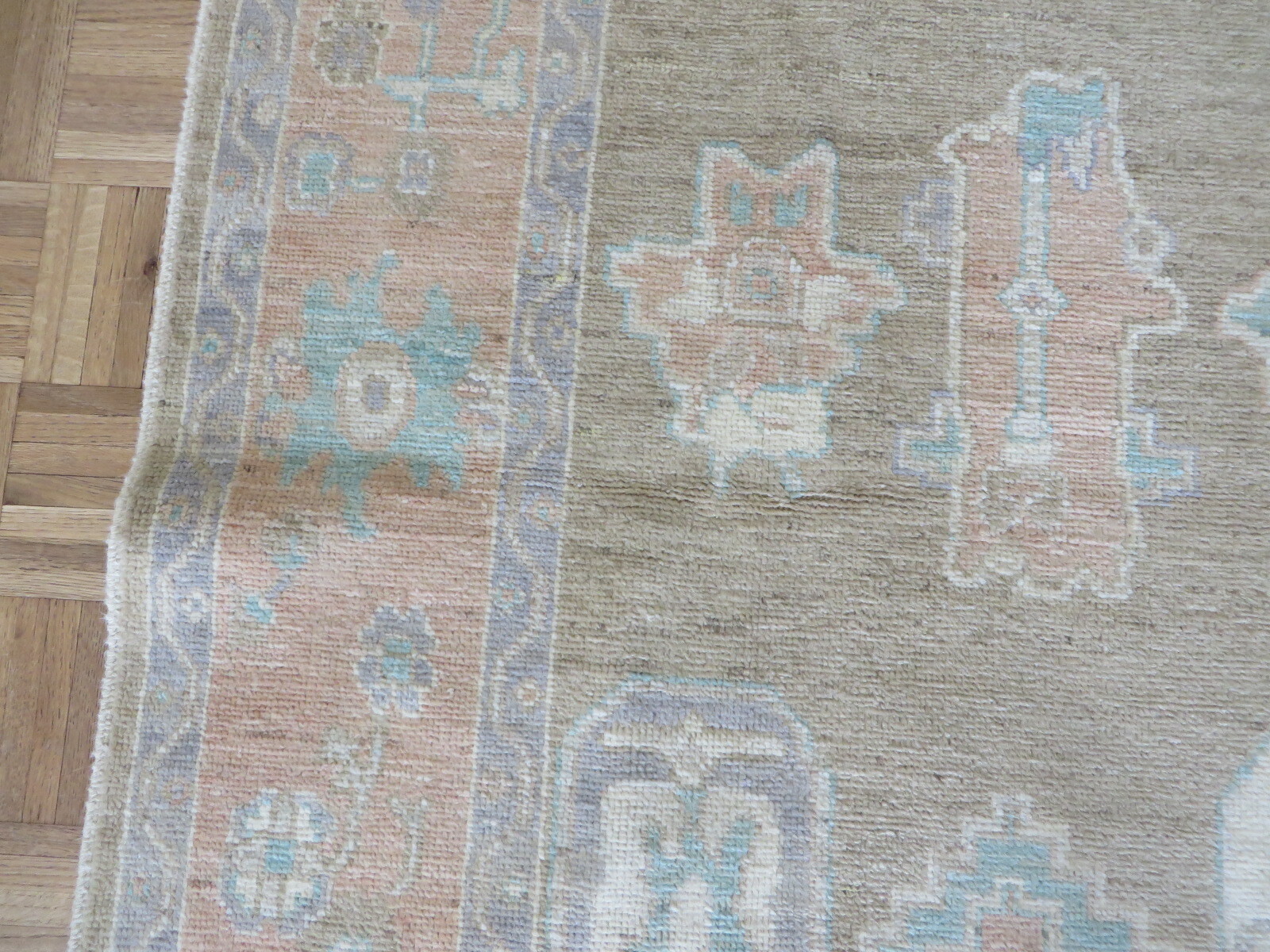 5’9 x 8’10 Hand Knotted Sand Brown Turkish Oushak Oriental Rug G10931