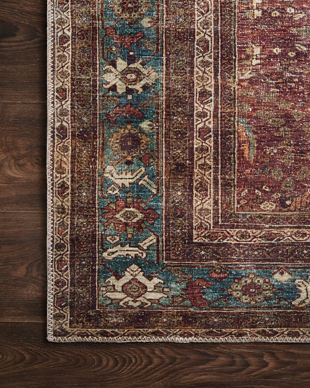 Loloi Layla Collection Lay-01 Brick/Blue 2-3 X 3-9 .13 Thick Accent Rug Soft