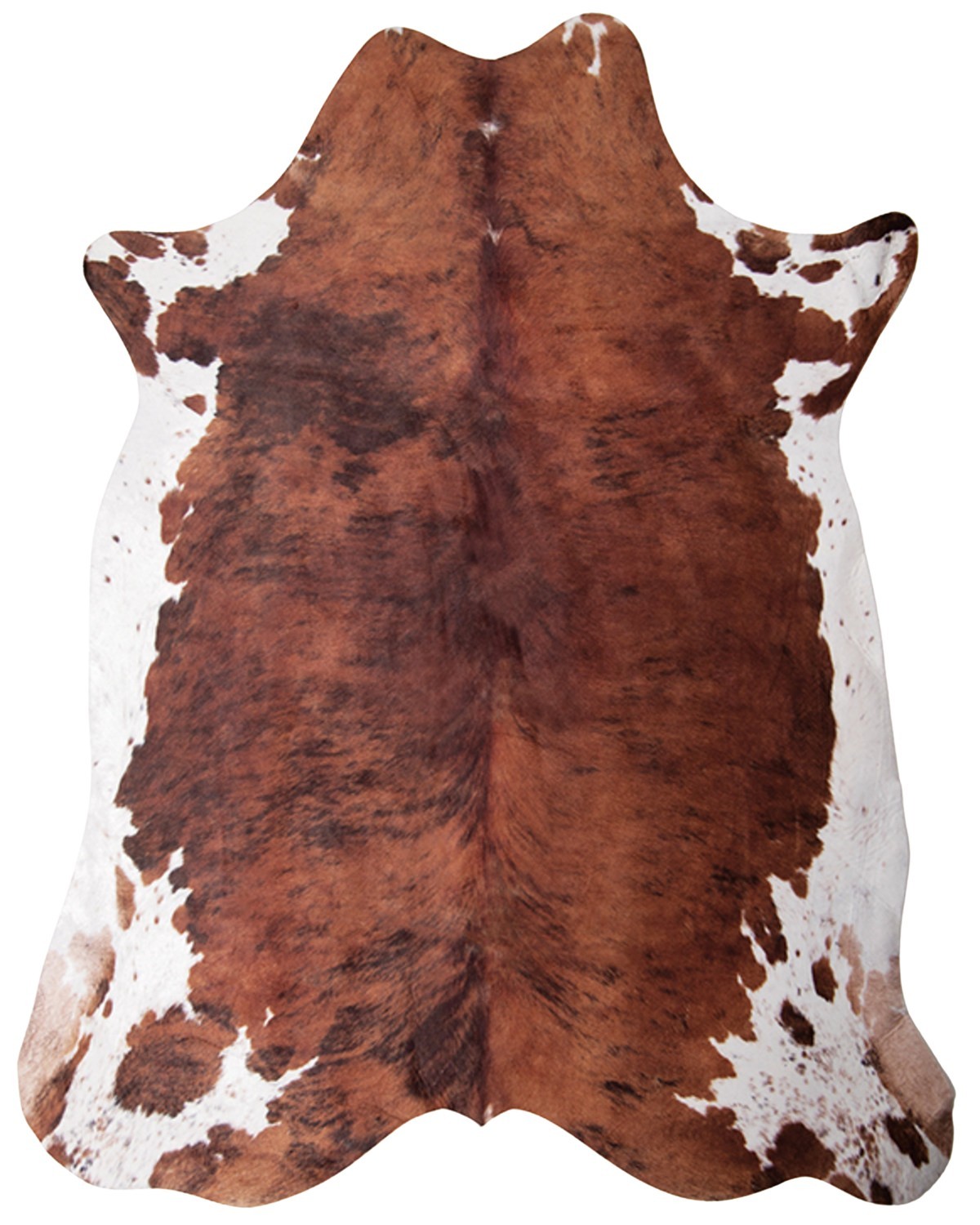 Carstens Home Small Faux Cowhide White Belly Rug Brown