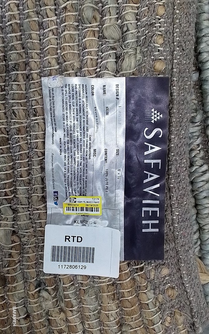 SILVER / NATURAL 8′-0″ x 10′-0″ Flaw in Rug, Reduced Price 1172806129 KLM453G-8
