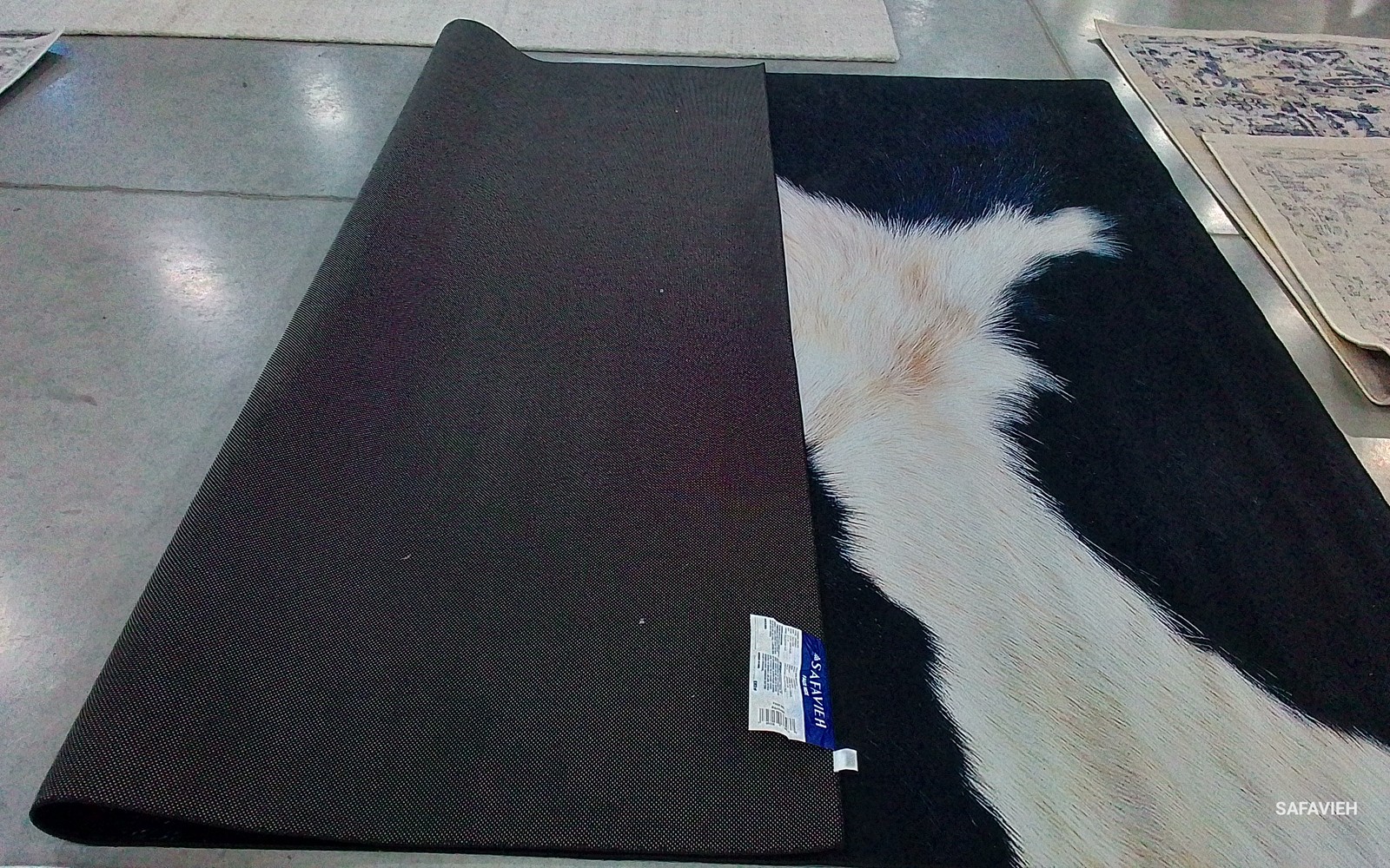 IVORY / DARK BLUE 8′-0″ x 10′-0″ Stained Rug, Reduced Price 1172792938 FAH548A-8