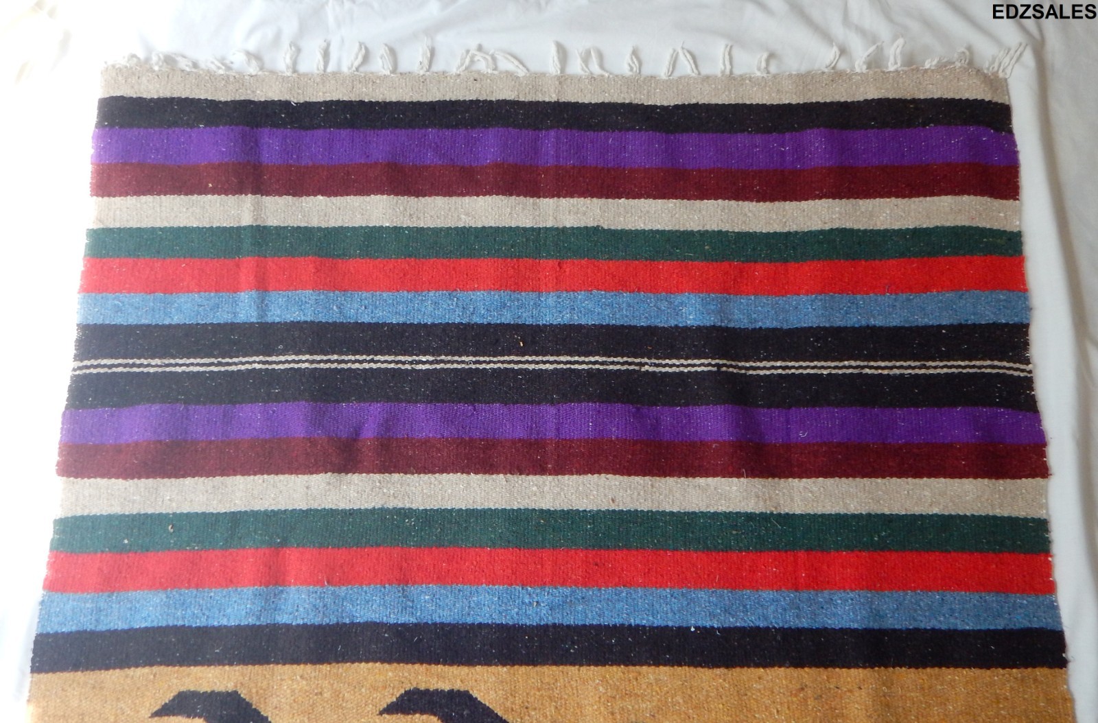 Vintage South/Central American Flatwoven Sea Turtle Rug