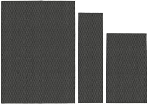 Town Square Cinder Gray 3 Piece Stain Resistant Area Rug Set (5’x7′, 3’x4′,