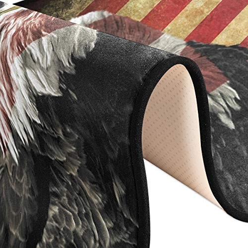 American Bald Eagle Flag Runner Rug Floor Mat Non-Skid Fourth of July Kitchen