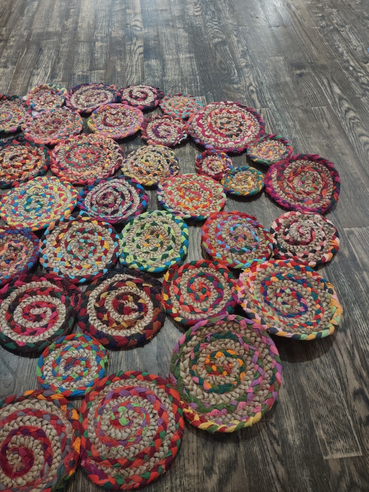 Reversible sided Jute & cotton Natural Round Area 3’7″X3’5″ Rug FREE SHIPPING