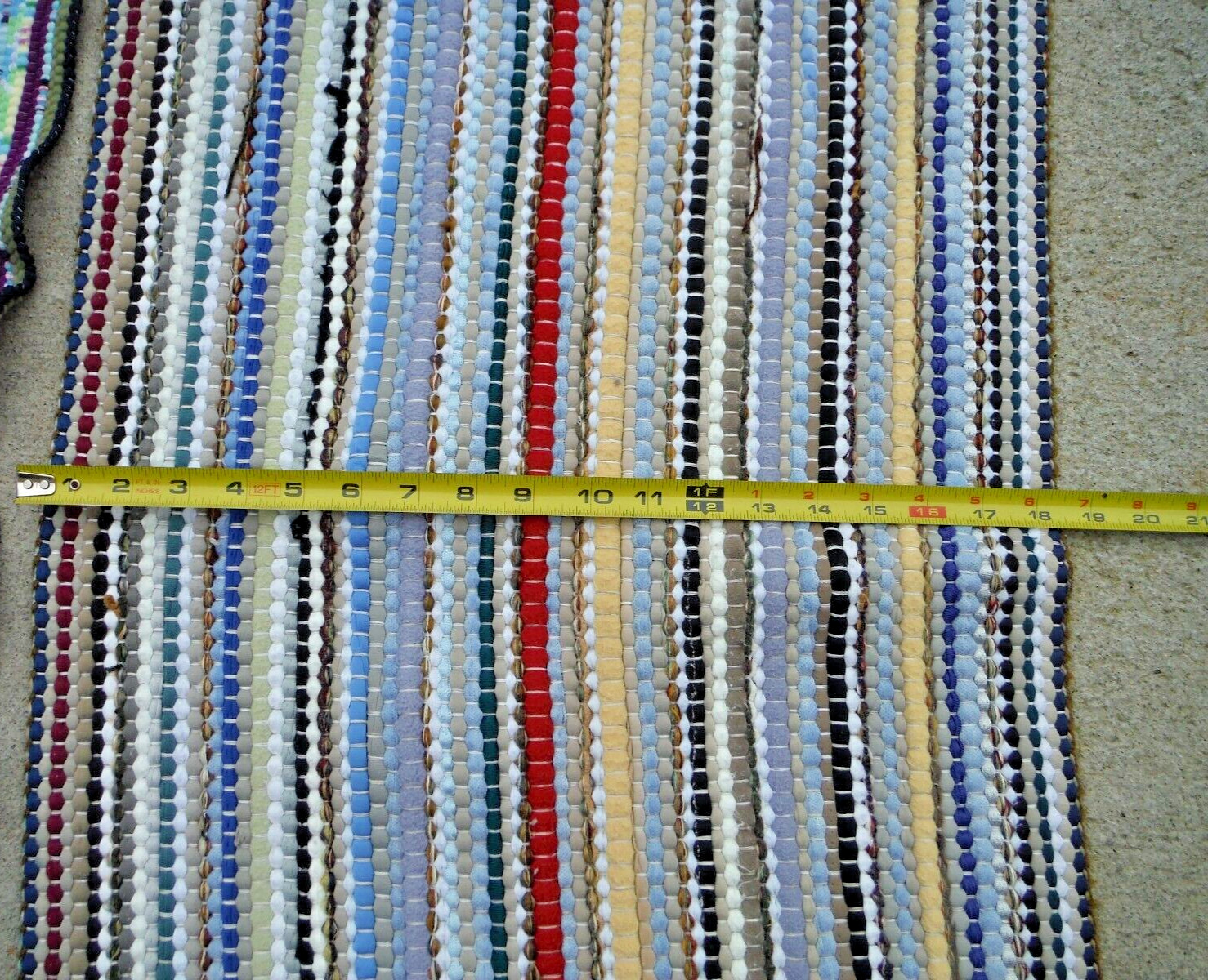 Lot of 2 Vintage Rectangular Handmade Rag Rugs 28 x 16 & 30 x 18.5