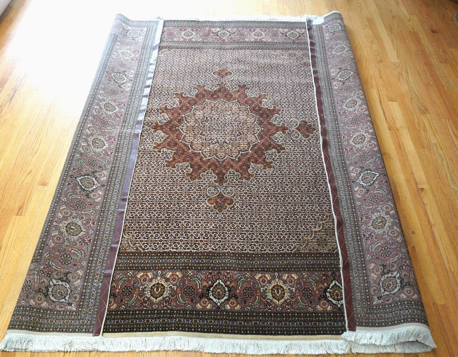 8′ x 8′ Square Elegant Tabrizz Mahi Silk & Wool Hand knotted Premium Quality Rug