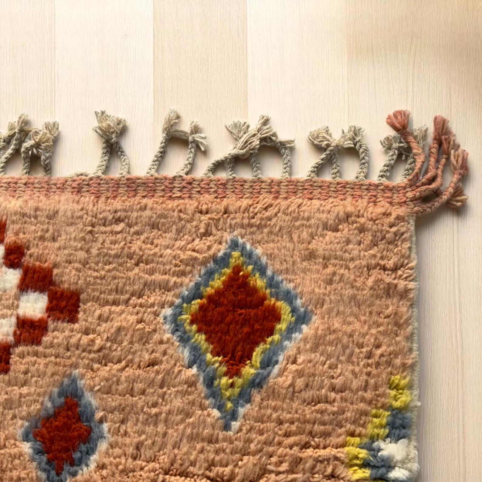 Boho Moroccan Kilim Rug Terracotta Tribal Area Carpet Handwoven Berber Rug