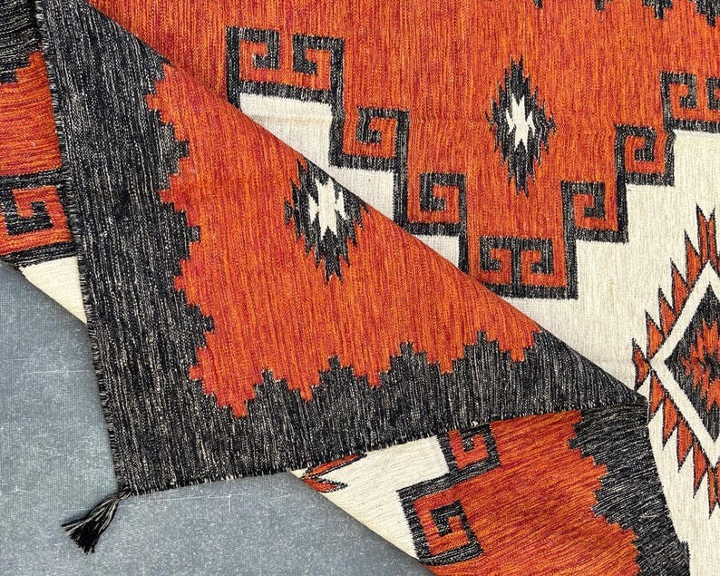 Southwestern Navajo Wool Rug Handwoven Kilim Boho Native American Aztec Area Rug