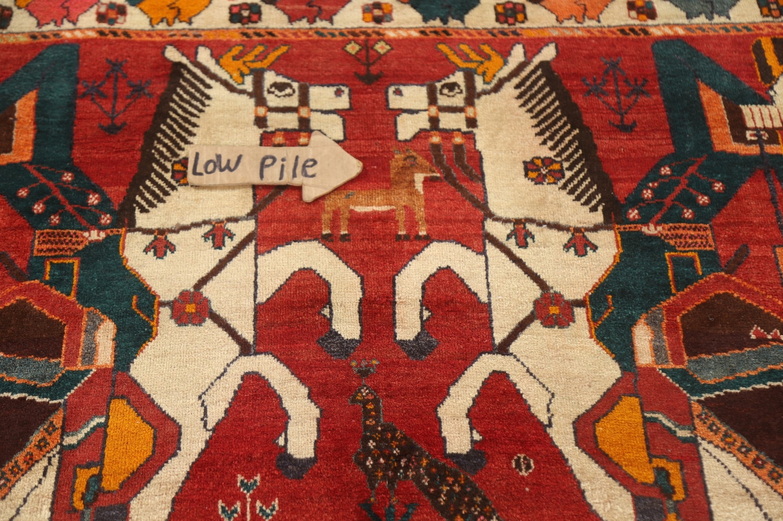 Vintage Tribal Pictorial Kasshkoli Area Rug 6×8 Wool Hand-made Traditional Ru
