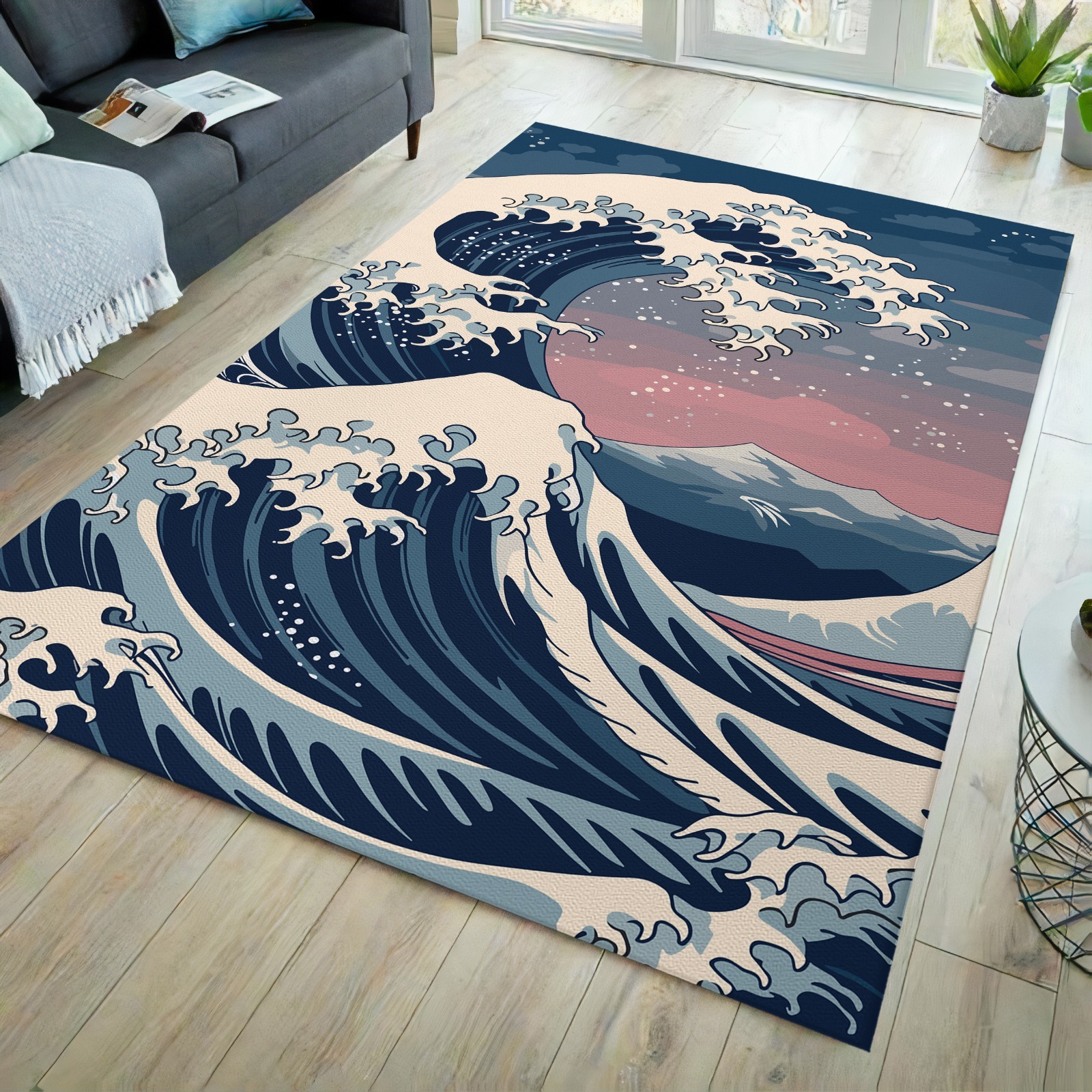 Japanese rug, wave rug, japan rug, japan wave rug