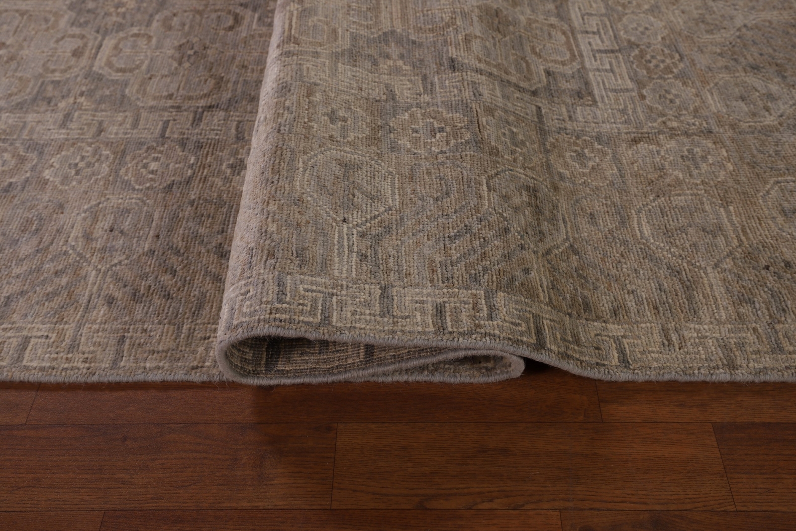 All-Over Pattern Oushak Vegetable Dye Rug 8×10 Handmade Wool for Living Room