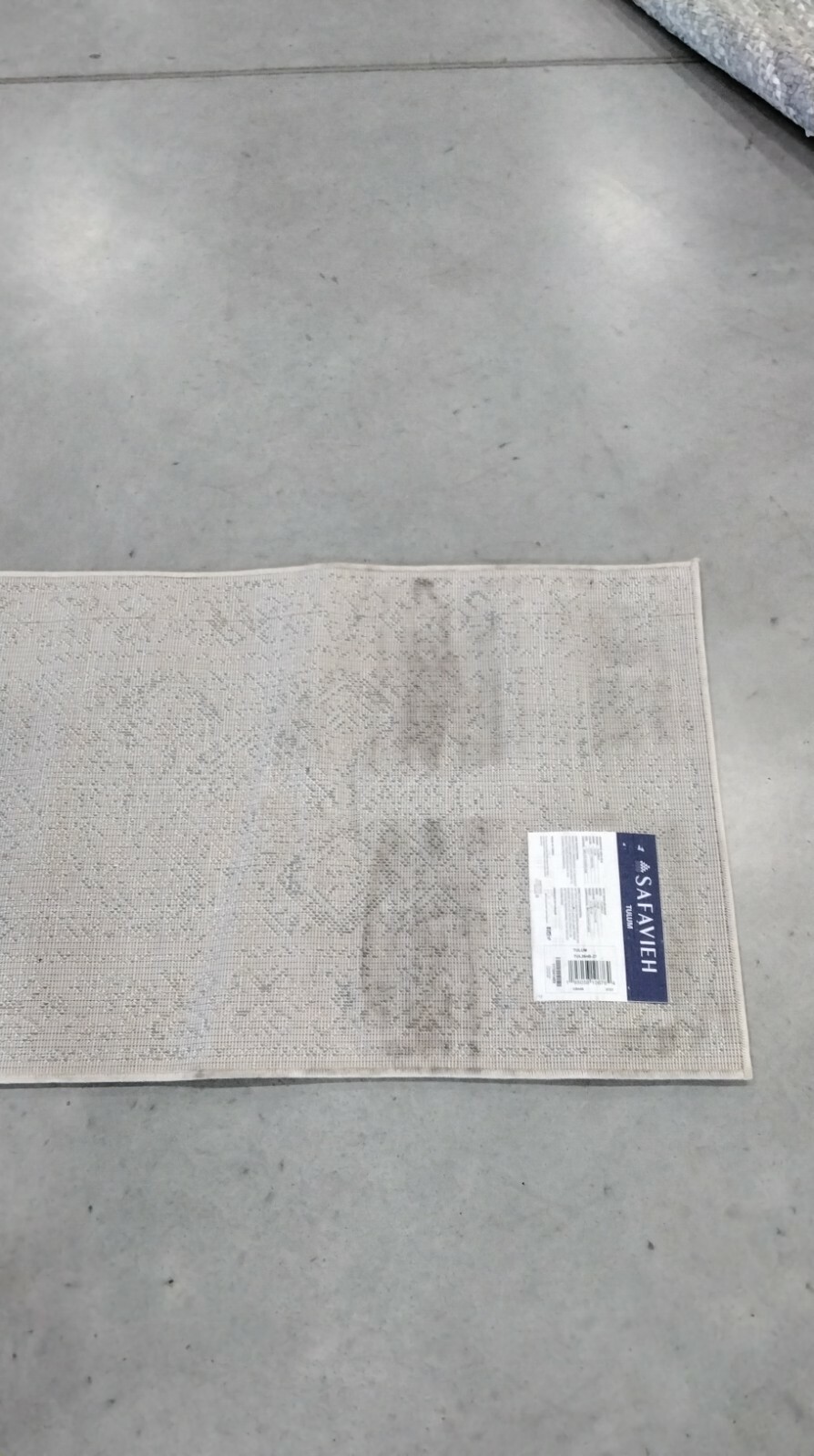 IVORY / TURQUOISE 2′ X 7′ Back Stain Rug, Reduced Price 1172702912 TUL264B-27