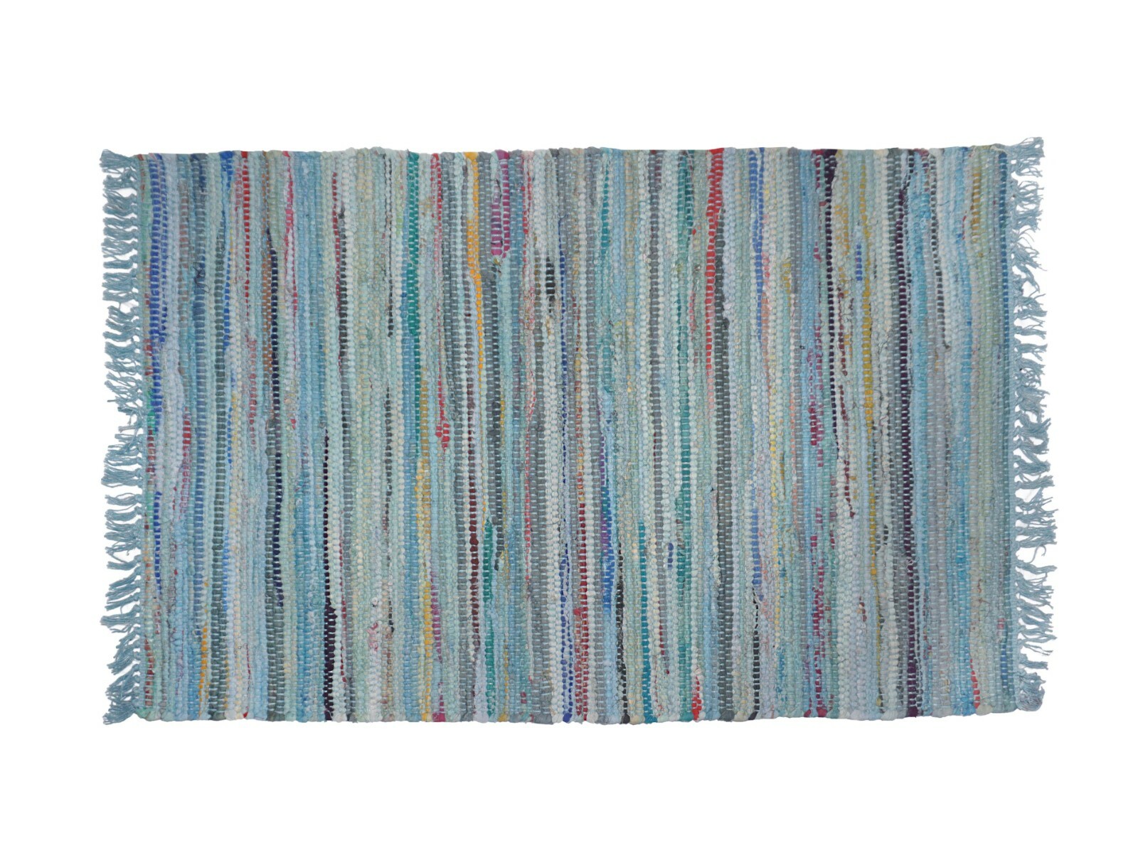 Sturbridge 4 x 6 Ft Cotton Rag Area Rug in Light Blue, Hand Woven, Cotton