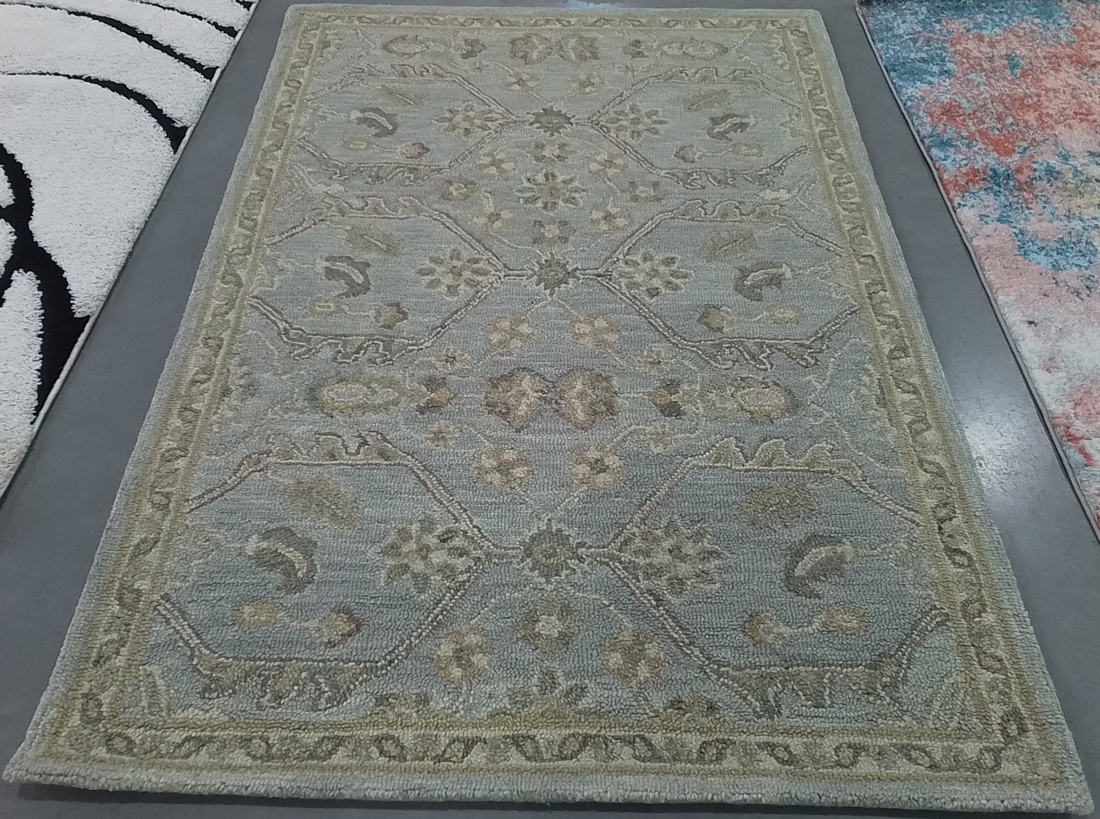 SLATE / BEIGE 4′-0″ x 6′-0″ Flaw in Rug, Reduced Price 1172801382 BLM701M-4