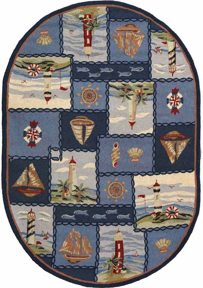 Safavieh Chelsea BLUE 7′-6″ X 9′-6″ Oval Area Rug – HK267A-8OV