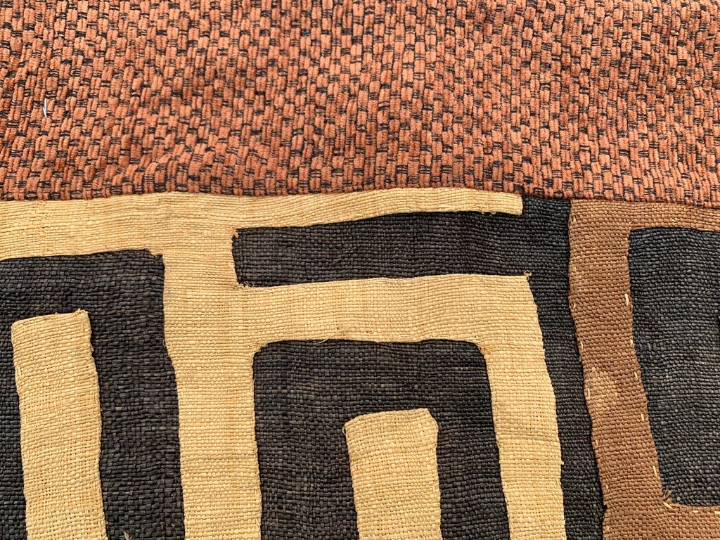 Vintage African Kuba Cloth, Natural Woven,Handmade Fabric,Two kuba Cloth 1×1 ft