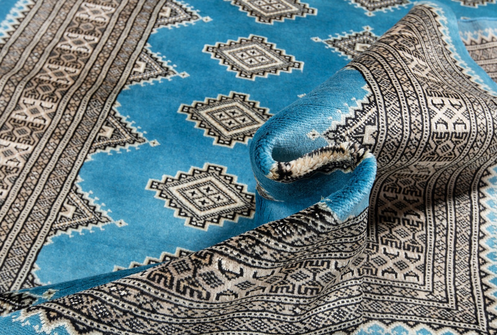 Pakistan Handwoven Oriental Rug 74 13/16×53 7/8in-Fine,Carpet,Rug,Bokhara,Blue