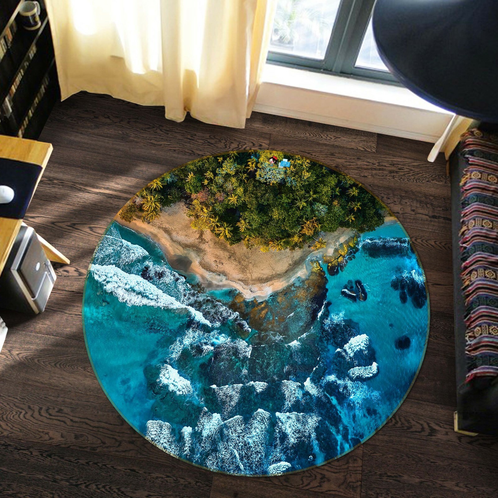 3D Seaside Forest ZHUA1968 Game Non Slip Rug Mat Photo Carpet Zoe