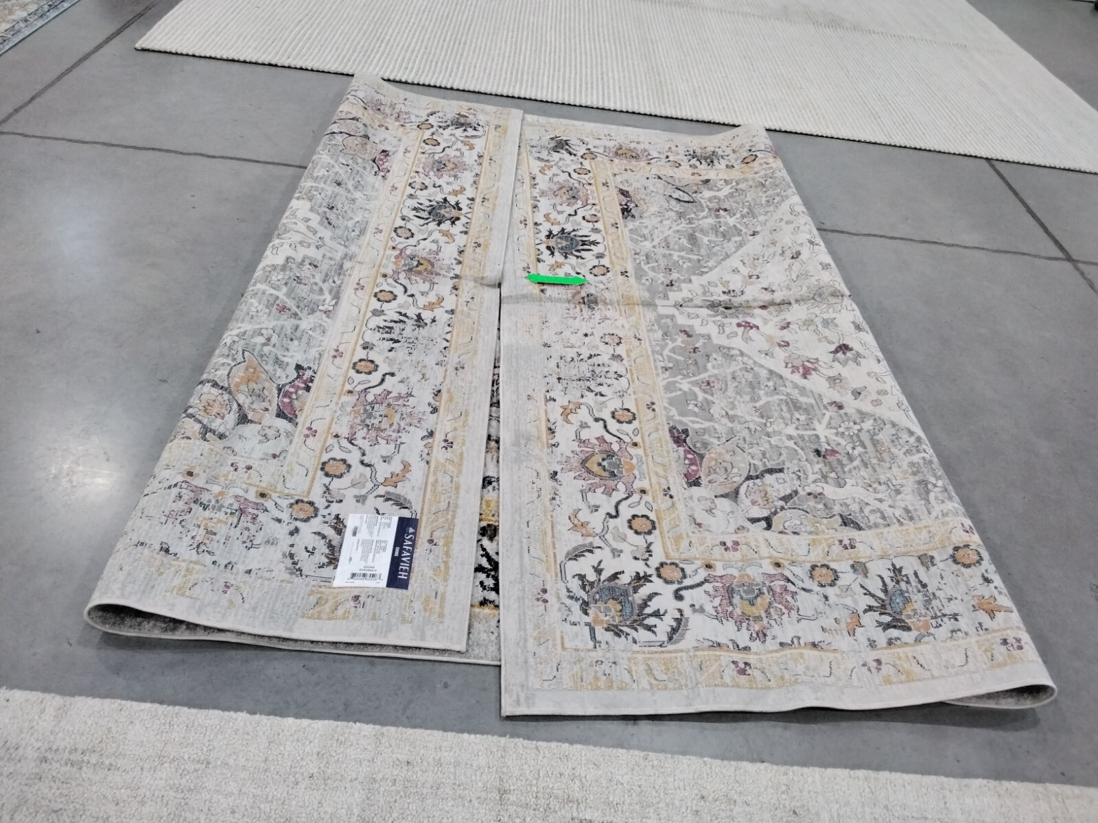 IVORY / GREY 9′ X 12′ Back Stain Rug, Reduced Price 1172746818 EVK288A-9