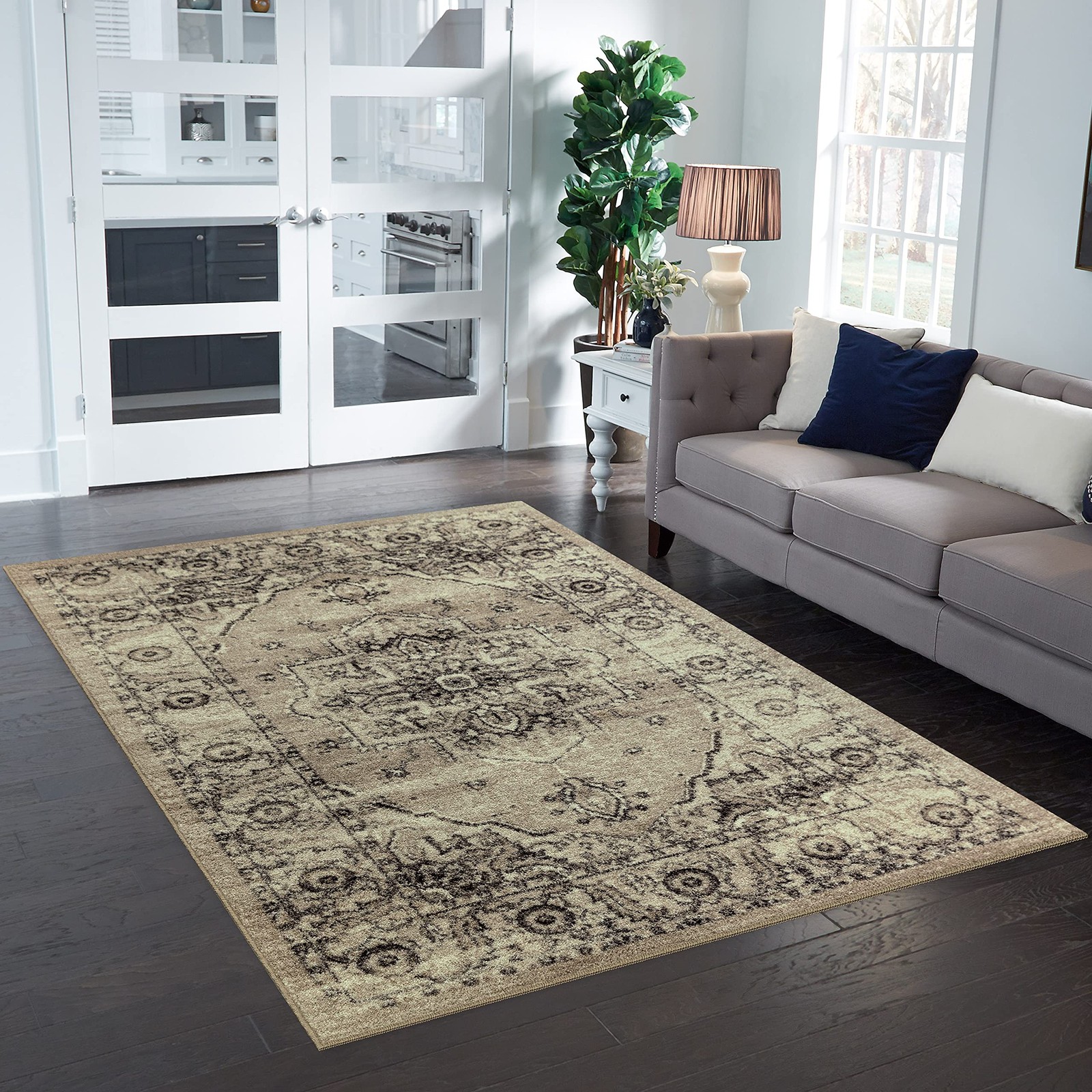 Maples Rugs Distressed Lexington Area Rugs Carpet for Living Room & Bedroom