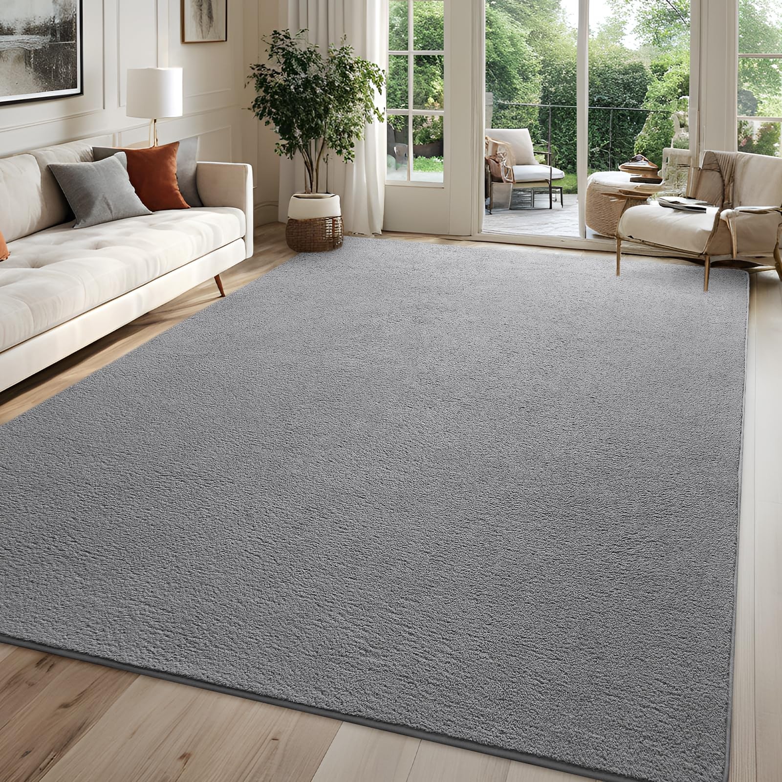 FALARK 4×6 Grey Area Rug Modern Aesthetic 4′ x 6′ (Rectangular), A-