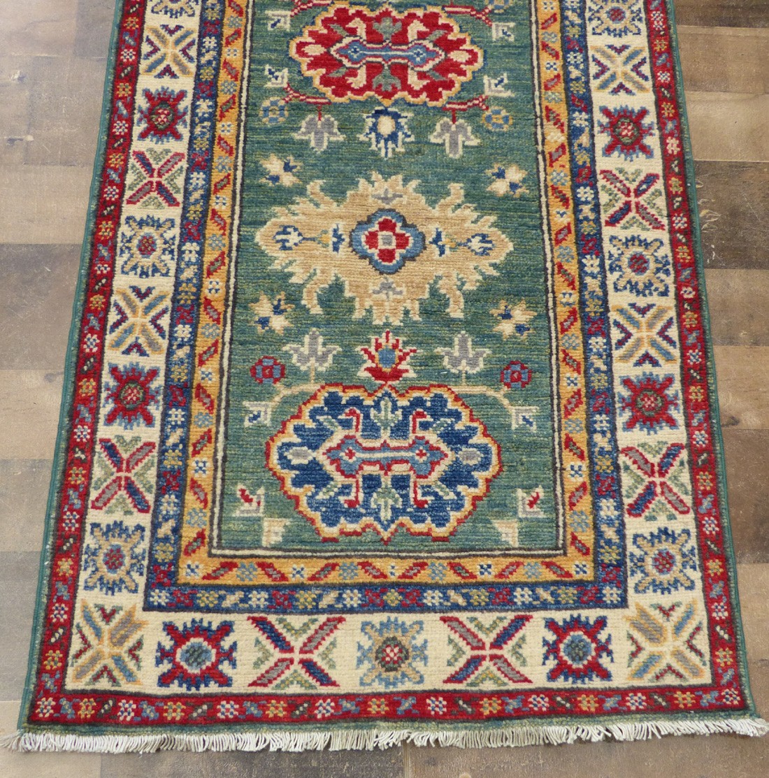 2’2’x6′ New Green Pak Super Kazak hand knotted wool Oriental area rug runner
