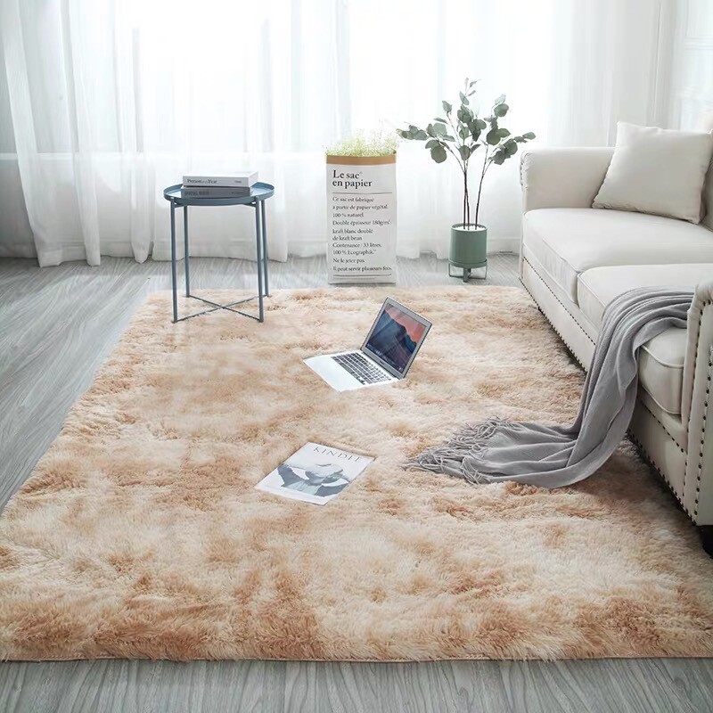 Gradient Plush Carpet Living Room TeaTable Bedside Washable Fluff Bedroom Europe