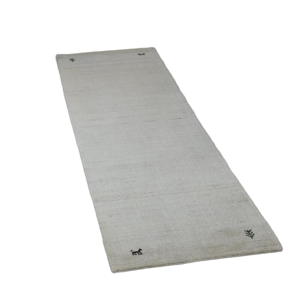 Eco-Friendly Hand Knotted Loom Wool Runner Area Rug Contemporary Beige BBL00100