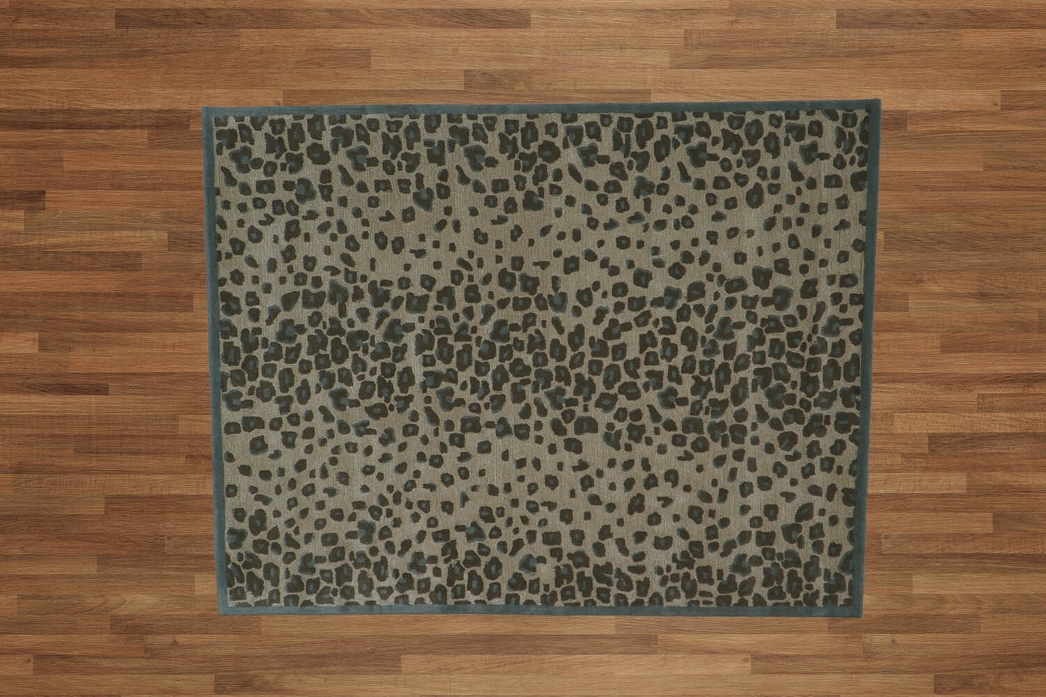 9’6″x13’6″ Beige Hand Tufted Animal Print Wool & Bamboo Silk Area Rug