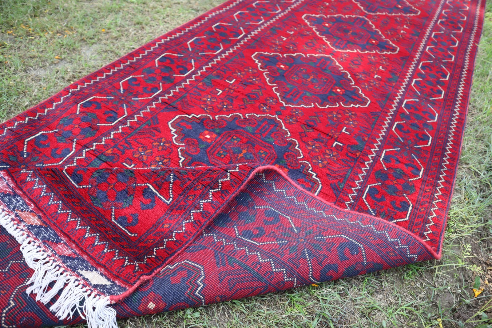 Afghan Long Runner Rug 3×13 Ft Vintage Bukhara Hallway Rug, Fine Quality Runner