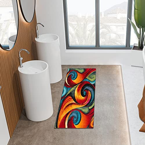 GUBIYU Abstract Rugs Modern Geometric 23.6×59 inch(60*150cm) Multicolor 035
