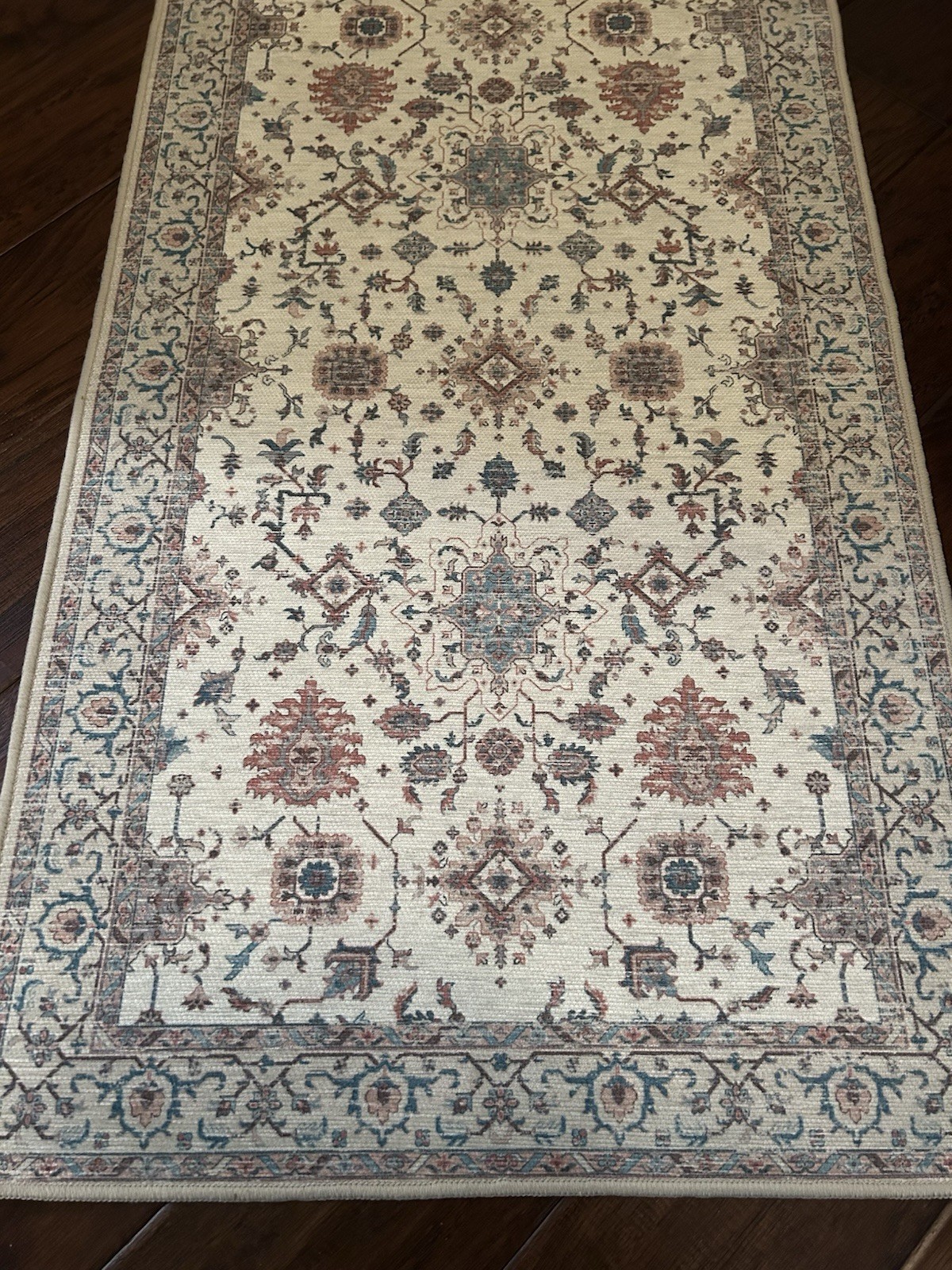 Laura Ashley Floral Machine Washable Accent Runner 20”x60” Skid Resistance
