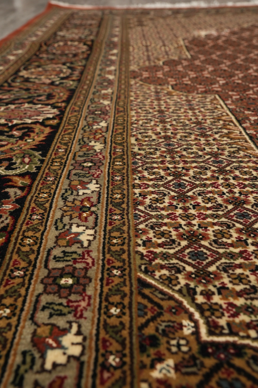 8.1 x 10 Rust Mahii Tabriiz High Quality Handmade Wool And Silk Rug #F-4462