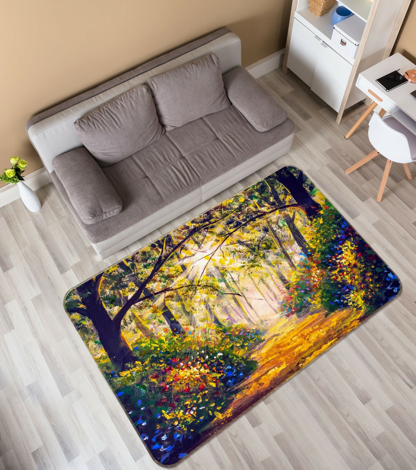 3D Oil Painting Forest ZHUA3517 Game Non Slip Rug Mat Photo Carpet Zoe