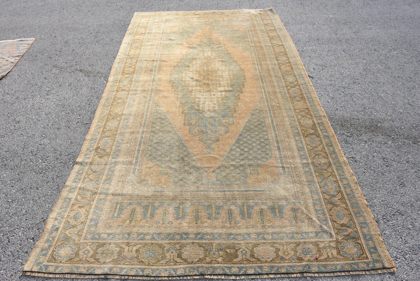 Vintage Large Rug 5,4×10,3 ft (164×315 cm), Turkish Brown Striped Wool Rug