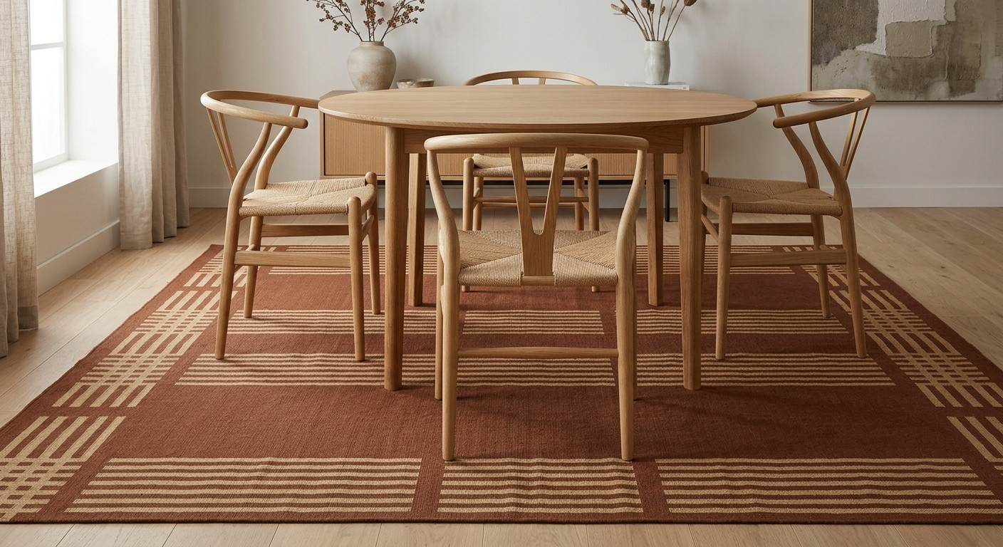 Swedish Flat Weave Rug Vintage Scandinavian Kilim Rug 5×8 Ft Home Décor
