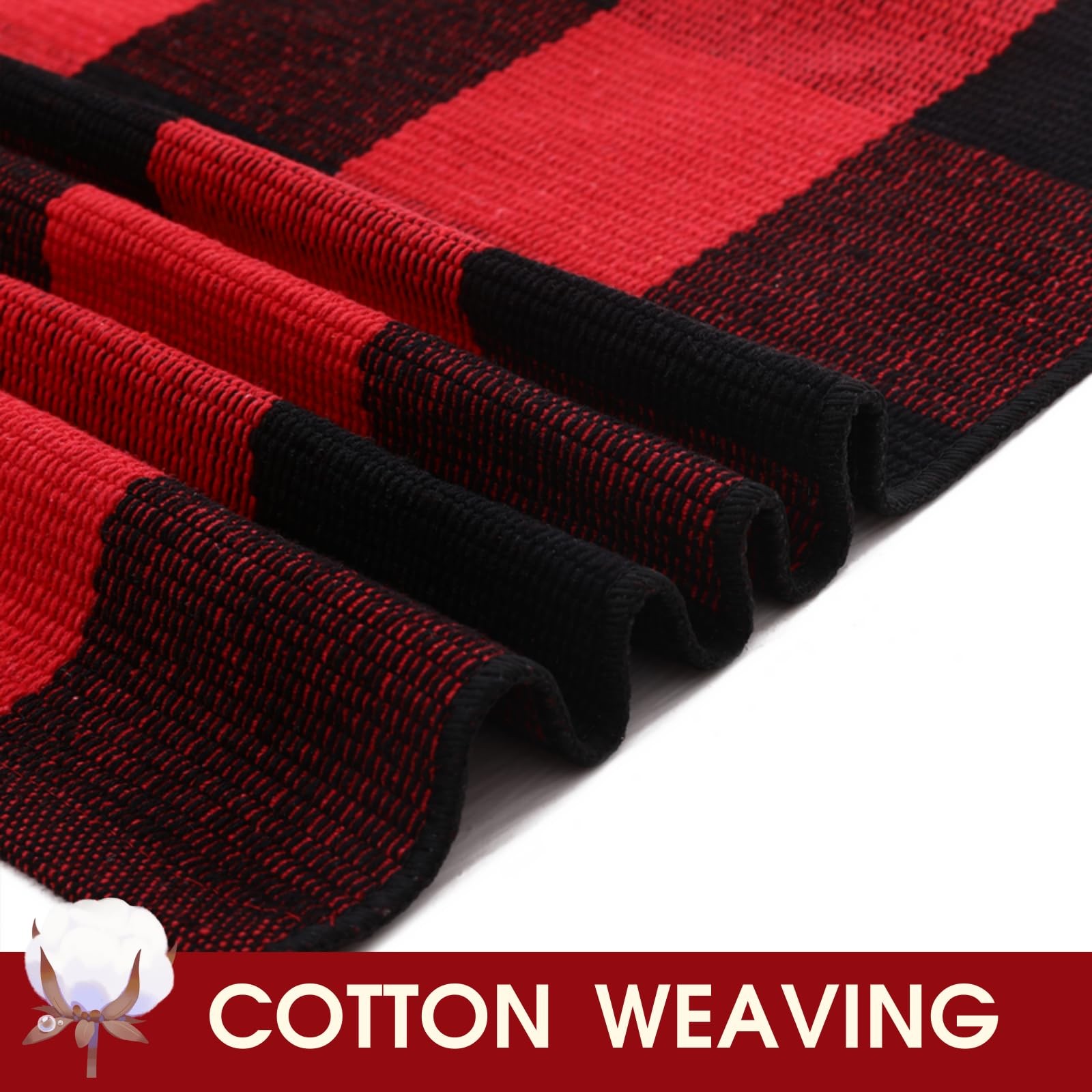 Homydecor 4’x6′ Red/Black Plaid Rug