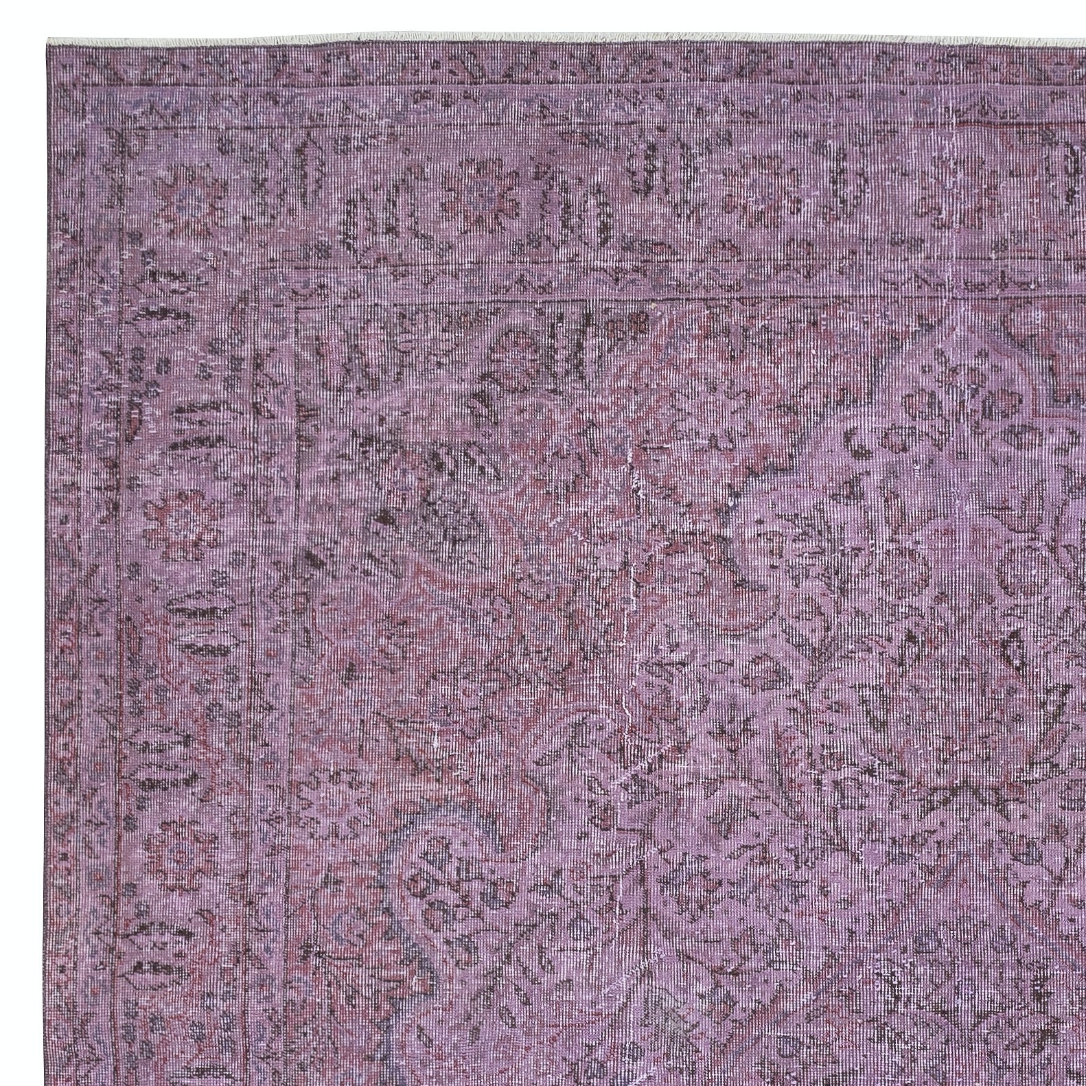 7.5×12.2 Ft Modern Wool Area Rug, Hand-Made in Turkey, Purple Large Carpet